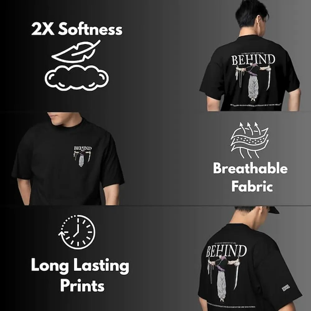 Toji Fushiguro Anime Printed Black T Shirt For Men