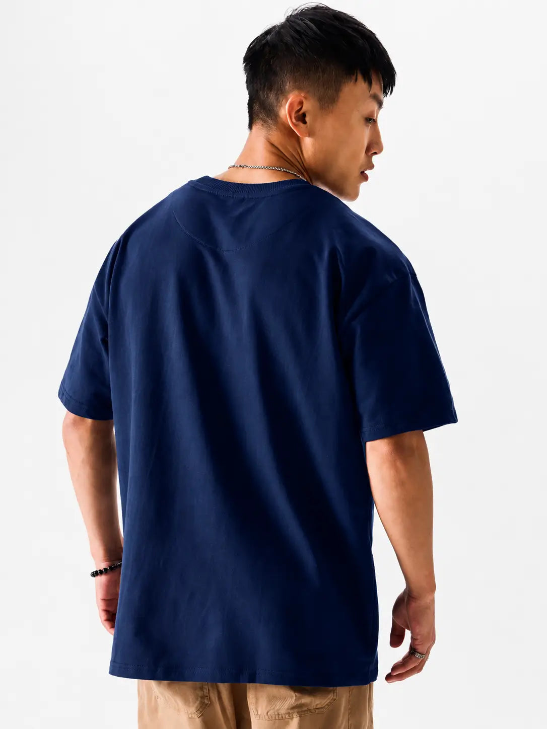 Navy Oversized Graphic T-Shirt Back View