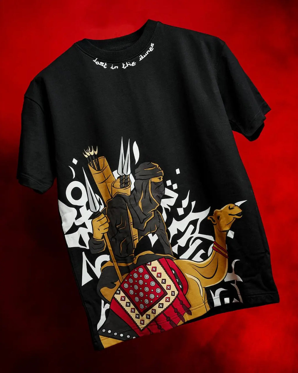 BLACK DESIGN COTTON T-SHIRT