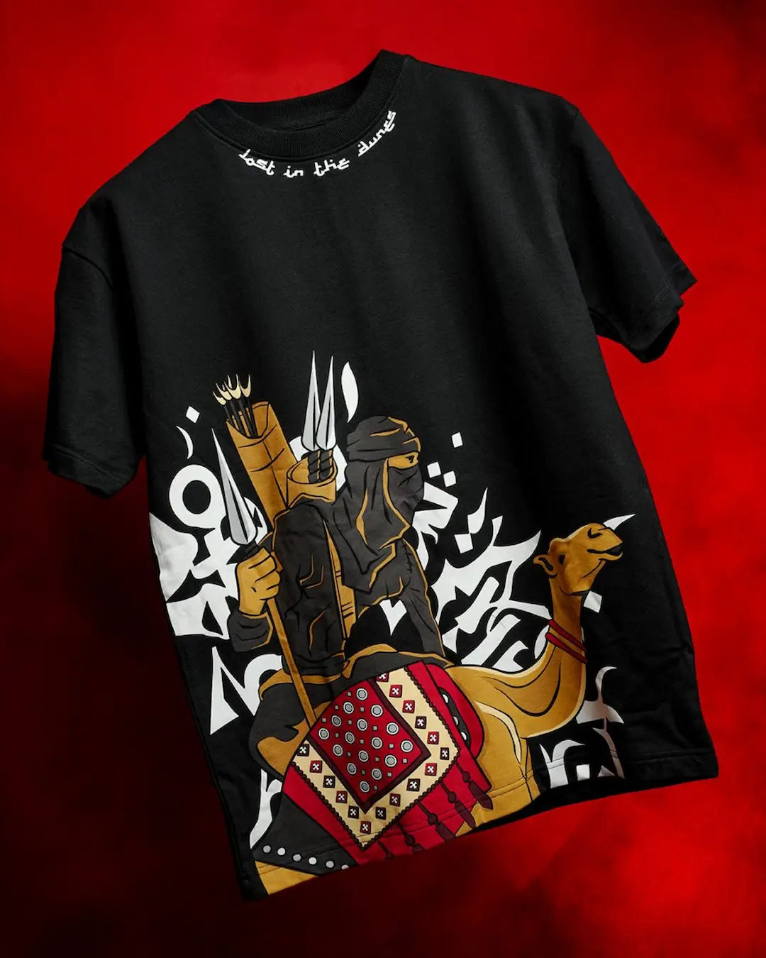 BLACK DESIGN COTTON T-SHIRT