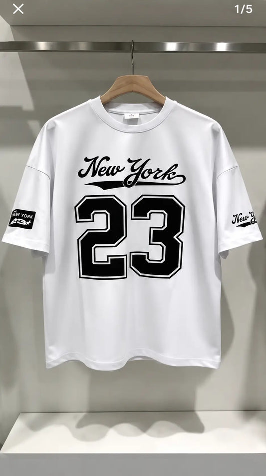 Men Printed Round Neck Cotton Blend White T-Shirt