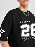 Black t-shirt with 'Freedom 28 Chicago uhfashion.store 