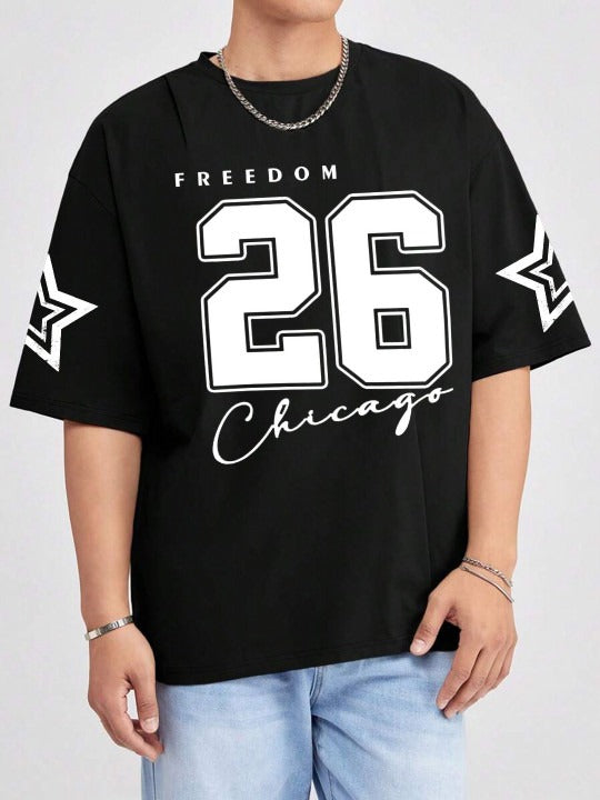 Black t-shirt with 'Freedom 26 Chicago