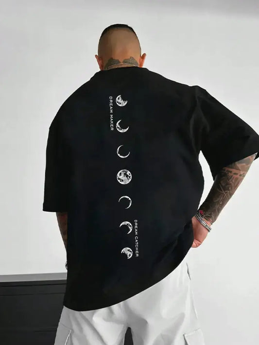 Moon Printed Oversized Streetwear T-Shirt
