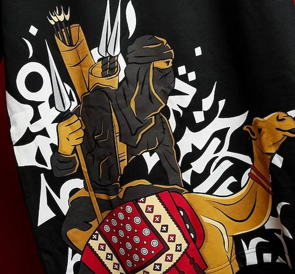 BLACK DESIGN COTTON T-SHIRT