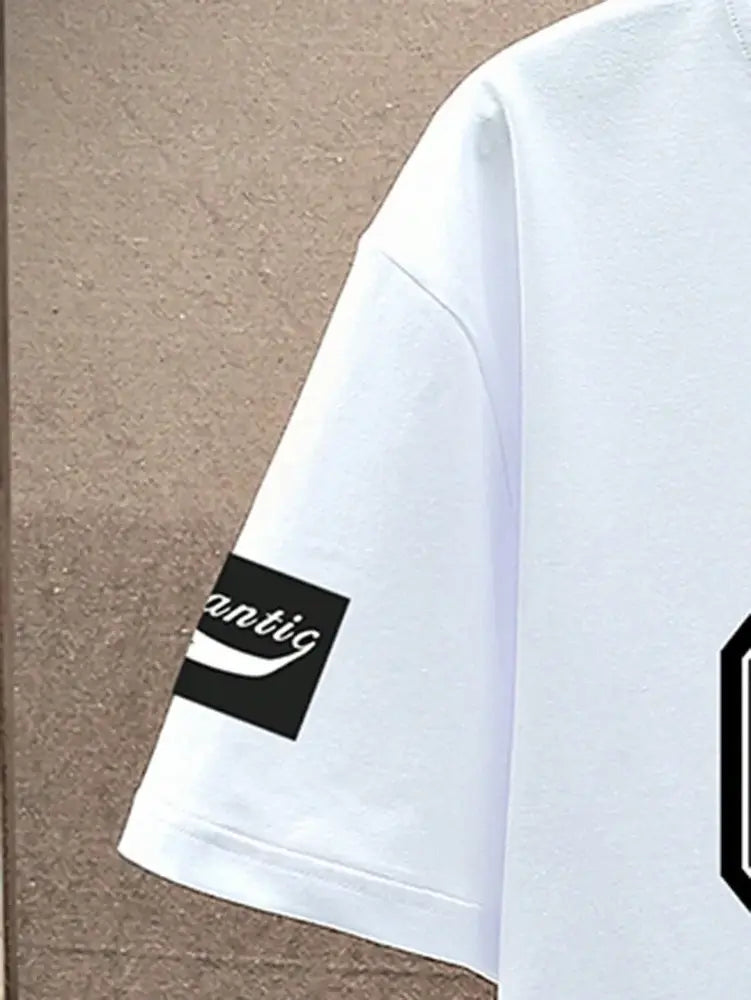 Men Printed Round Neck Cotton Blend White T-Shirt