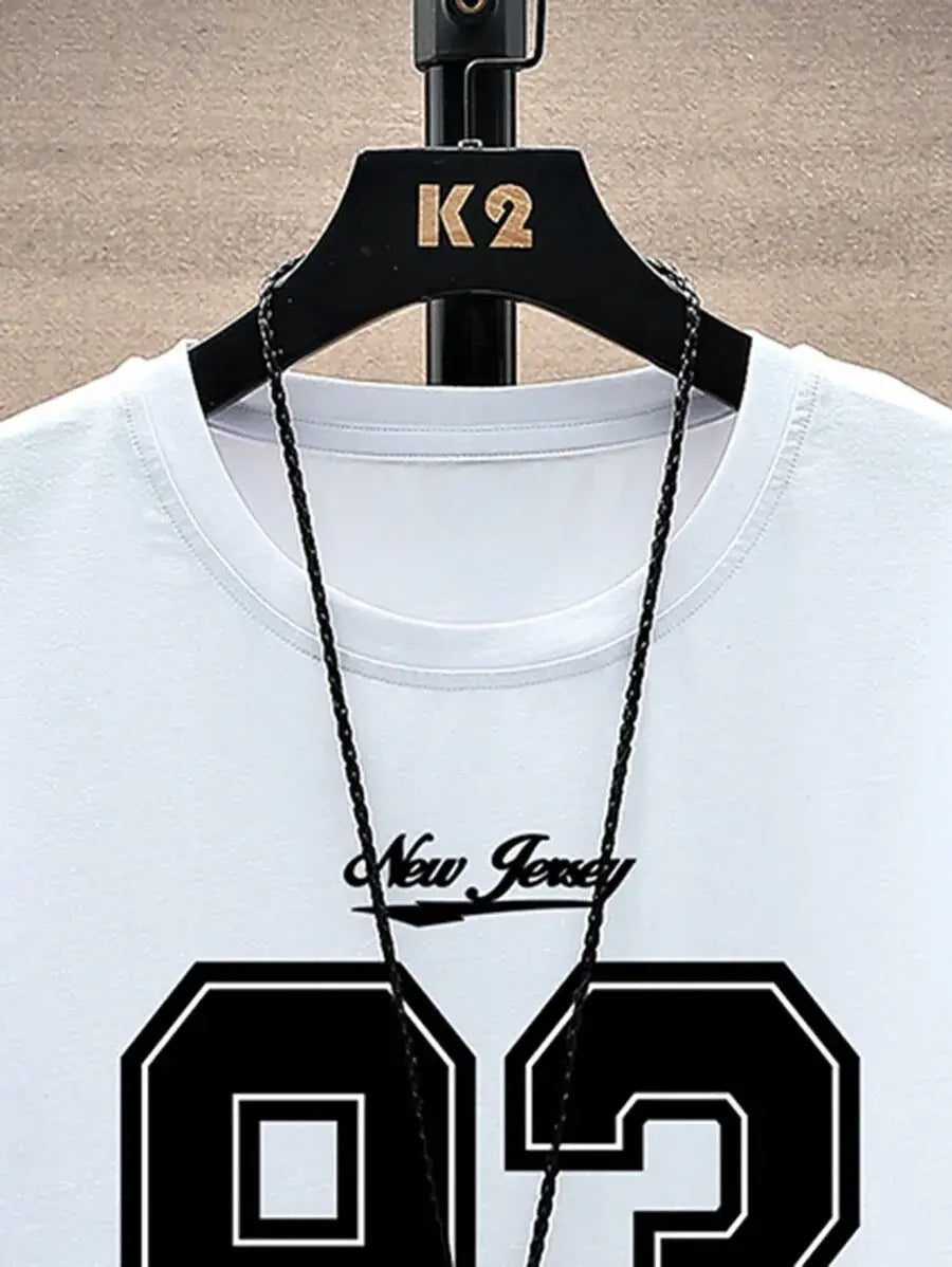 Men Printed Round Neck Cotton Blend White T-Shirt