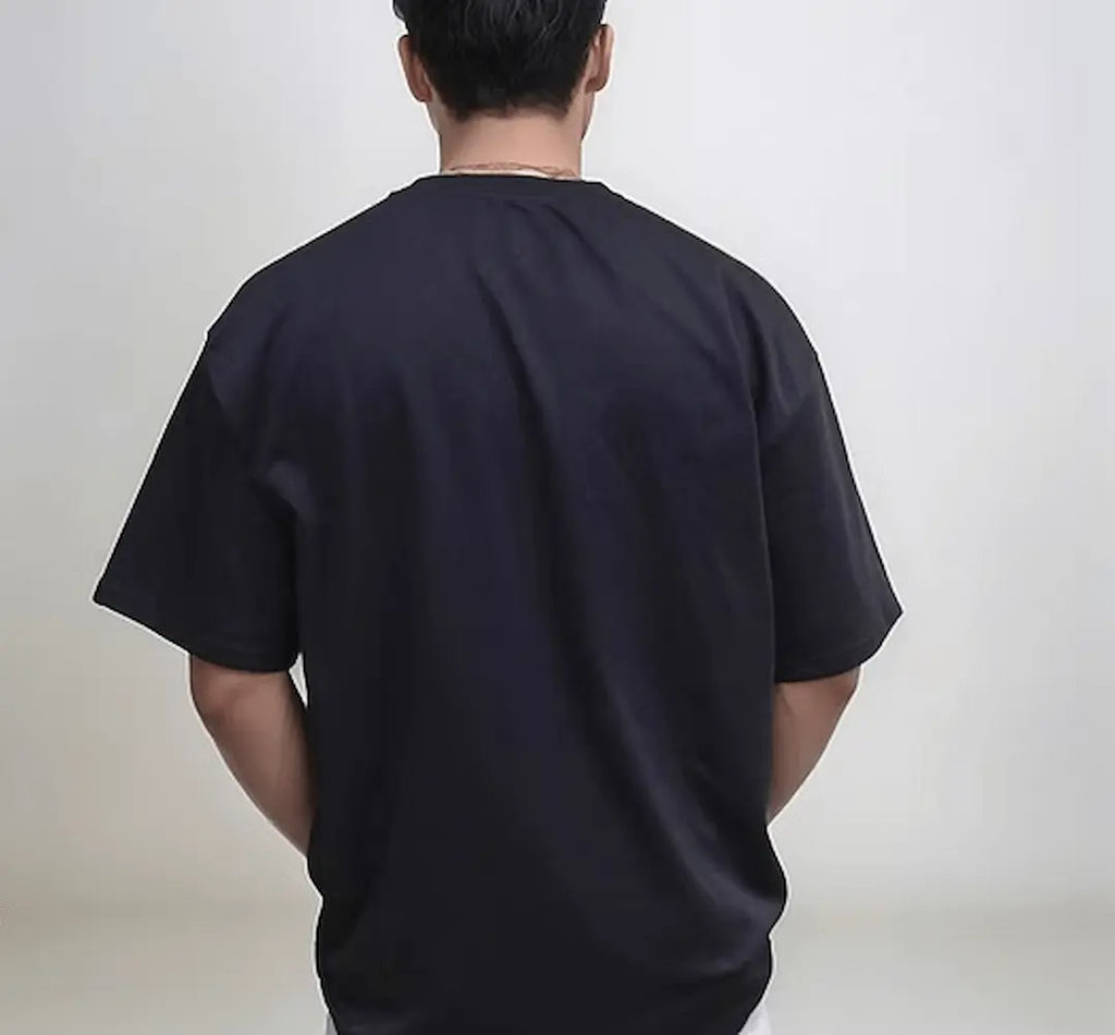 BLACK DESIGN COTTON T-SHIRT