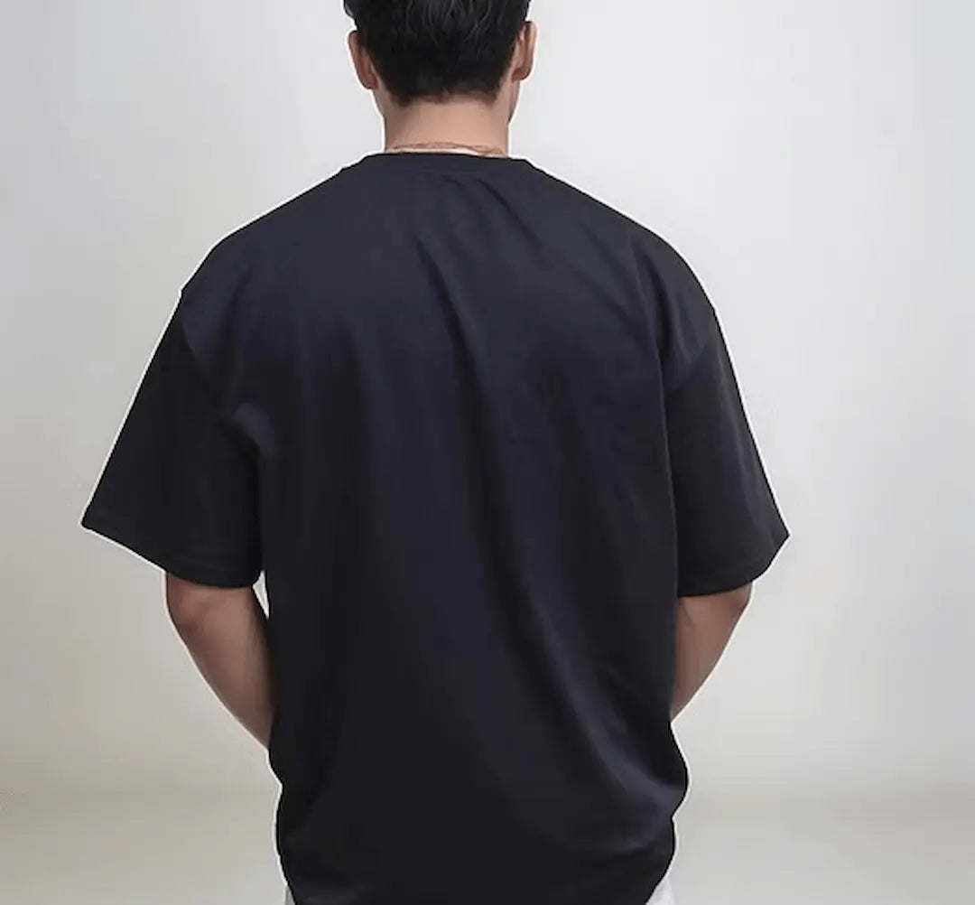 BLACK DESIGN COTTON T-SHIRT
