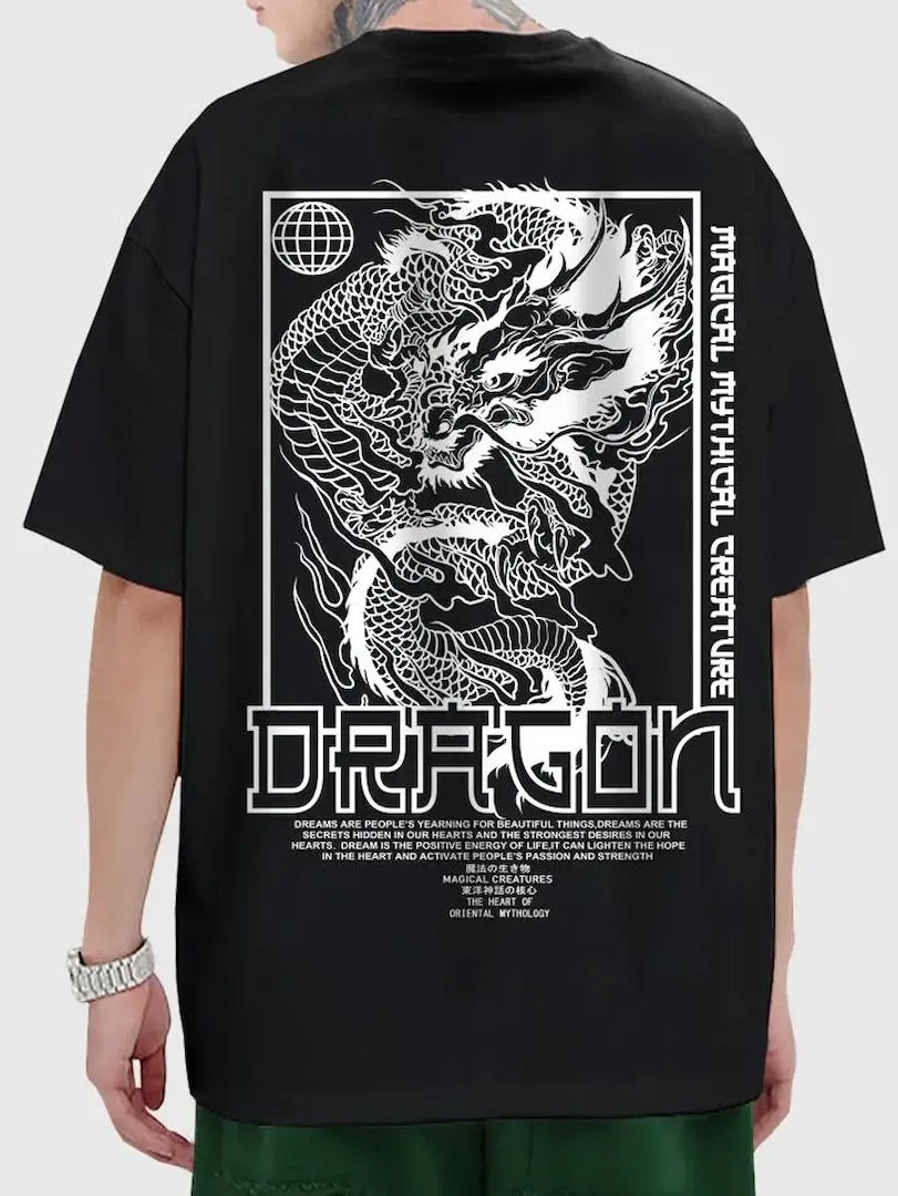 Guys Dragon Print Tee