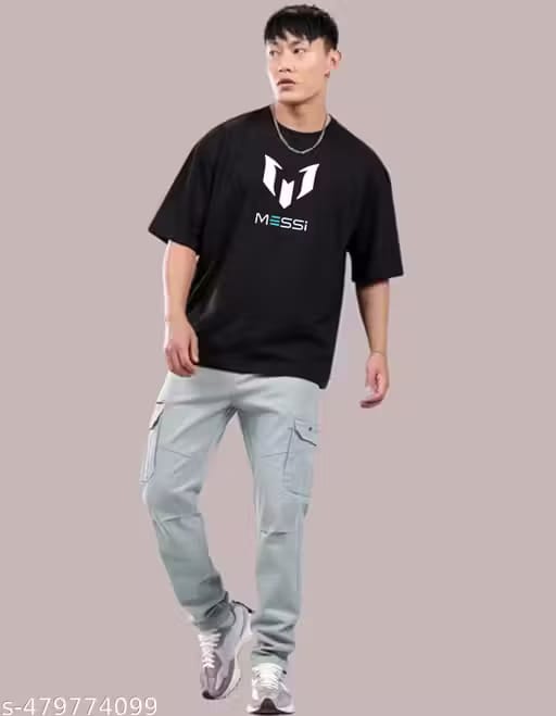 Men's Oversized Tee (Messi) Printed